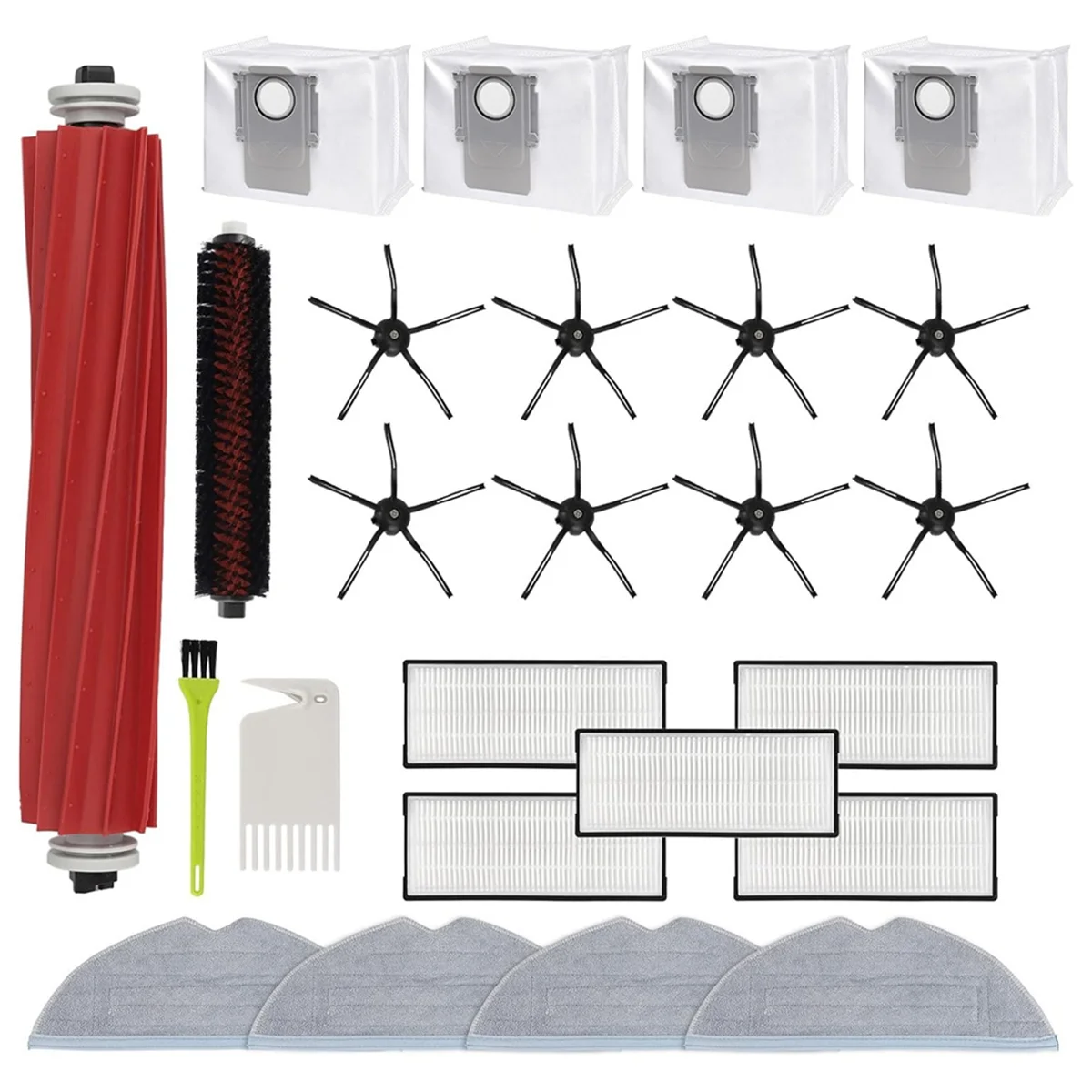 Untuk Roborock S7 MaxV Ultra/ S7 Max Ultra Robot penyedot debu bagian sisi utama sikat Hepa Filter kain pel Bags-A19G debu