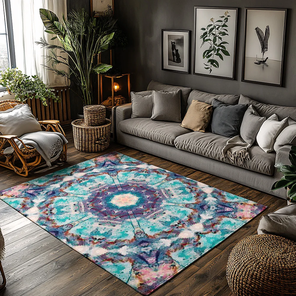 

Unique Abstract Area Rug Modern Home Decor Washable Floor Mat Bohemian Living Room Carpet Non Slip Rug Artistic Design Bedroom A