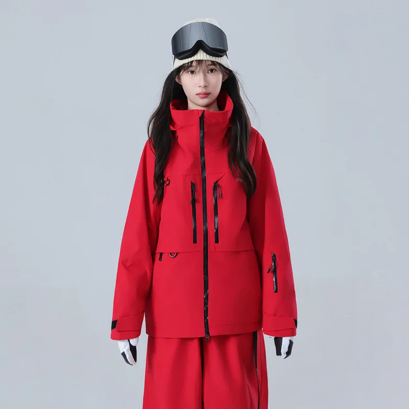 

Ski suit top for both men and women, a new 3L professional snowboard waterproof thickened full-press rubber suit set for winter