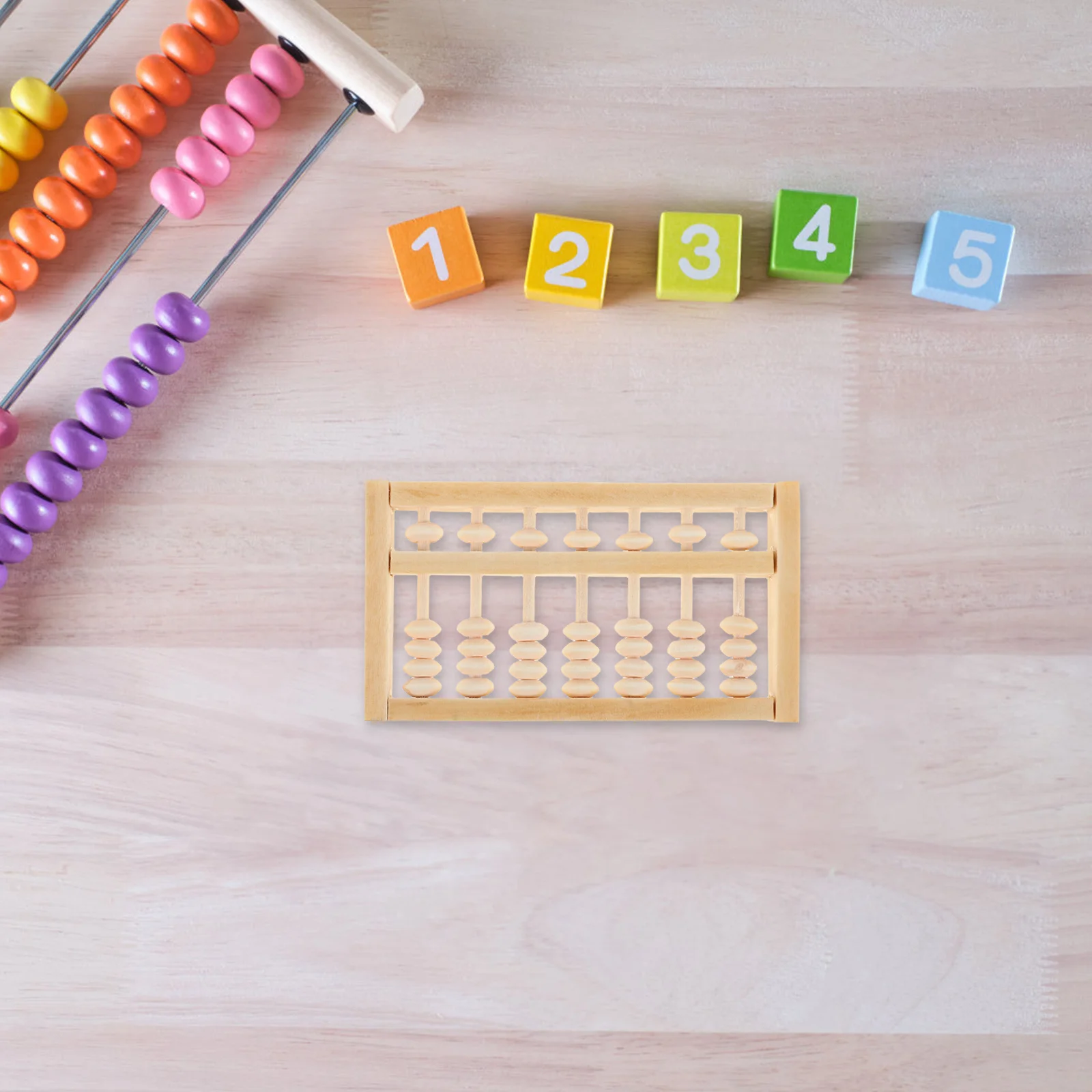 Mini Houten Telraam voor Kinderen Kleine Chinese Rekenmachine Tool Kids Rekenkundige Leerapparaat Traditionele Feng Shui Decor