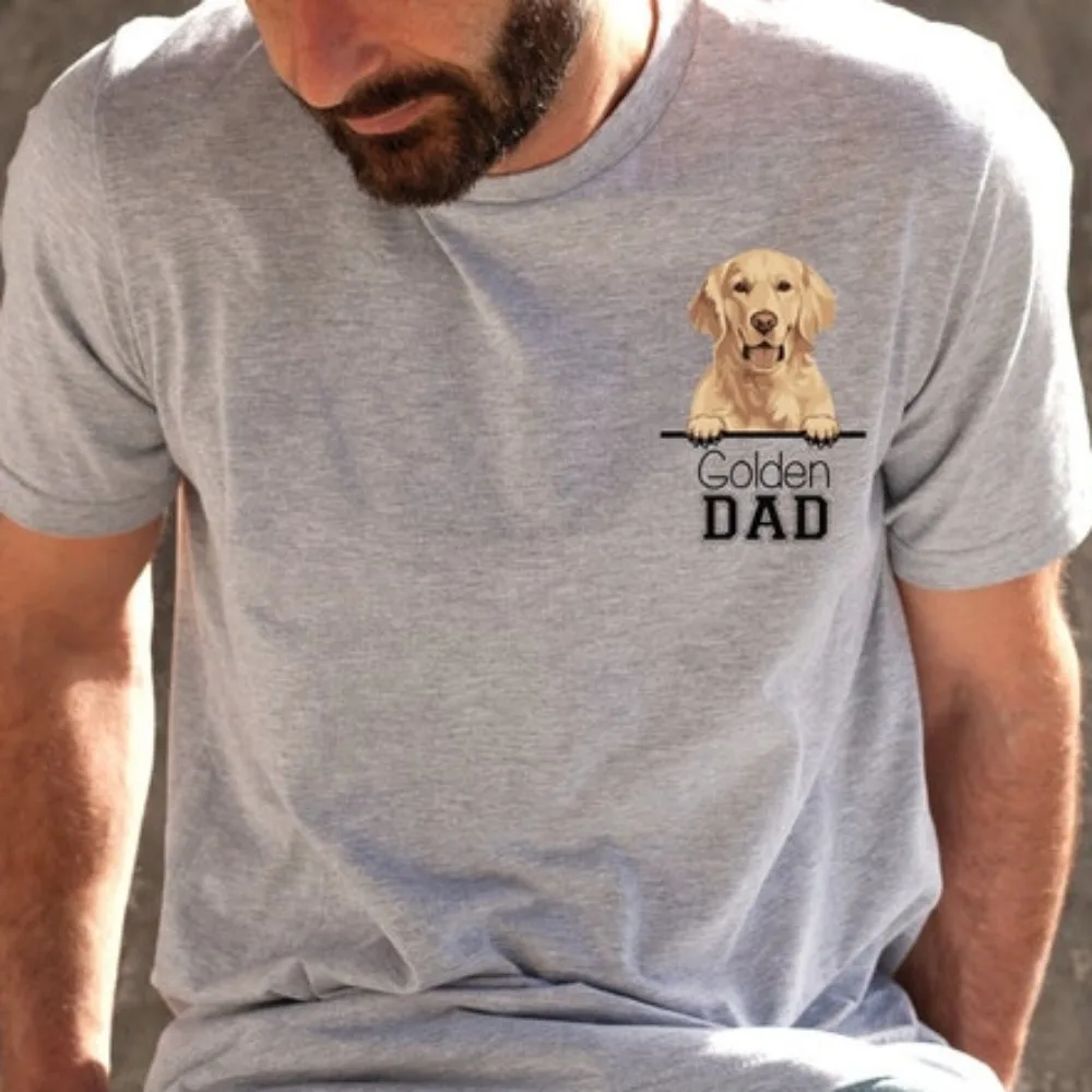 Golden Retriever Gift T-shirt Life Is Golden Dog Man Gift Dog Dad TShirt Father\'s Day Gift for Golden Retriever Lovers Tops