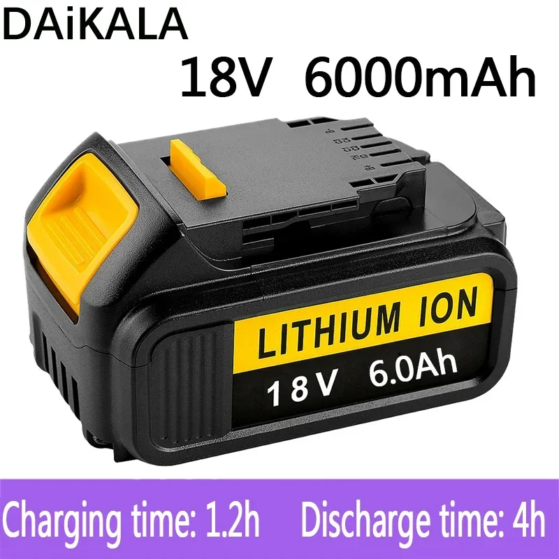 

100% original 18V 6000mAh Dewalt rechargeable power tool battery with LED lithium-ion battery DCB205 DCB204-2 20V DCB206