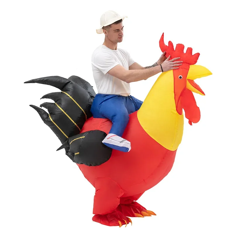 Gran gallo inflable pollo personaje de dibujos animados disfraz de mascota ceremonia publicitaria adulto vestido de lujo fiesta Animal carnaval prop