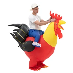 Costume de mascotte de personnage de dessin animé gonflable pour la cérémonie de publicité, grand coq, poulet, robe de paupières pour adulte, accessoire de carnaval pour animaux, fête