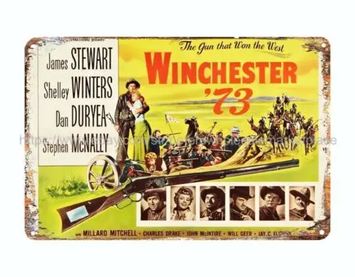 1950 Winchester 73 Barracuda Western movie metal tin sign old vintage signs