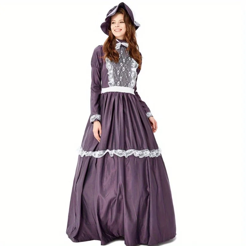 European Vintage Court Costume Farm Outfit Cosplay Masquerade Party Princess Dress Gown Costumes Accessories