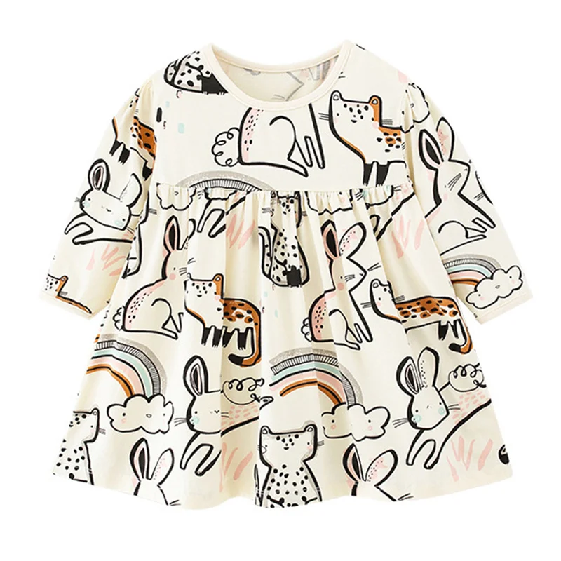 Little maven neonate vestono animali a maniche lunghe arcobaleno primavera e autunno vestiti Casual cotone Comfort per bambini 2-7 anni