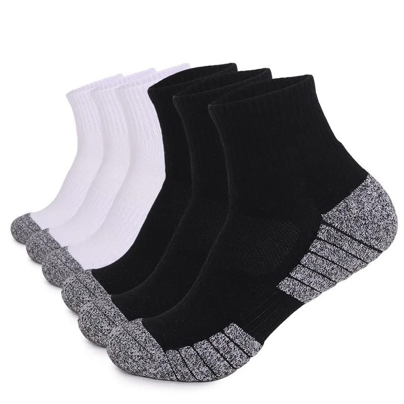 1Pair Sport Ankle Socks Men Athletic Low-cut Sock Thick Knit Sock Outdoor Fitness Breathable Quick Dry Wear-resistant Warm Socks