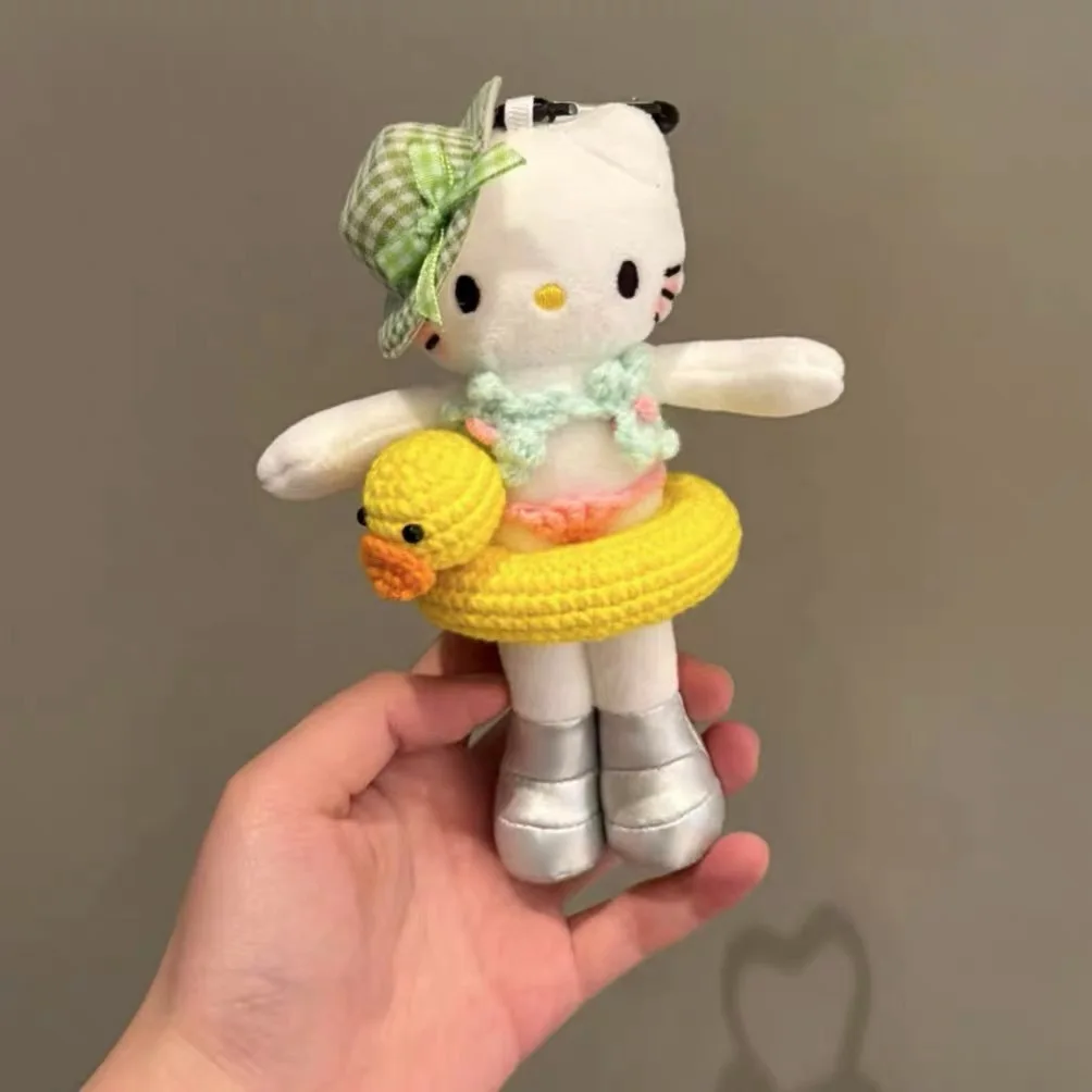 ハローキティぬいぐるみキーホルダーかわいいアニメキティ猫動物おもちゃ人形キーリングペンダント女性のためのバッグノベルティバックパックギフト