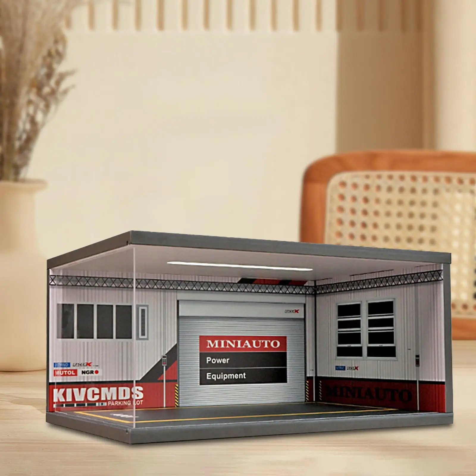 وقوف السيارات المرآب ديوراما محاكاة نموذج سيارة صندوق تخزين مجموعة 1/18