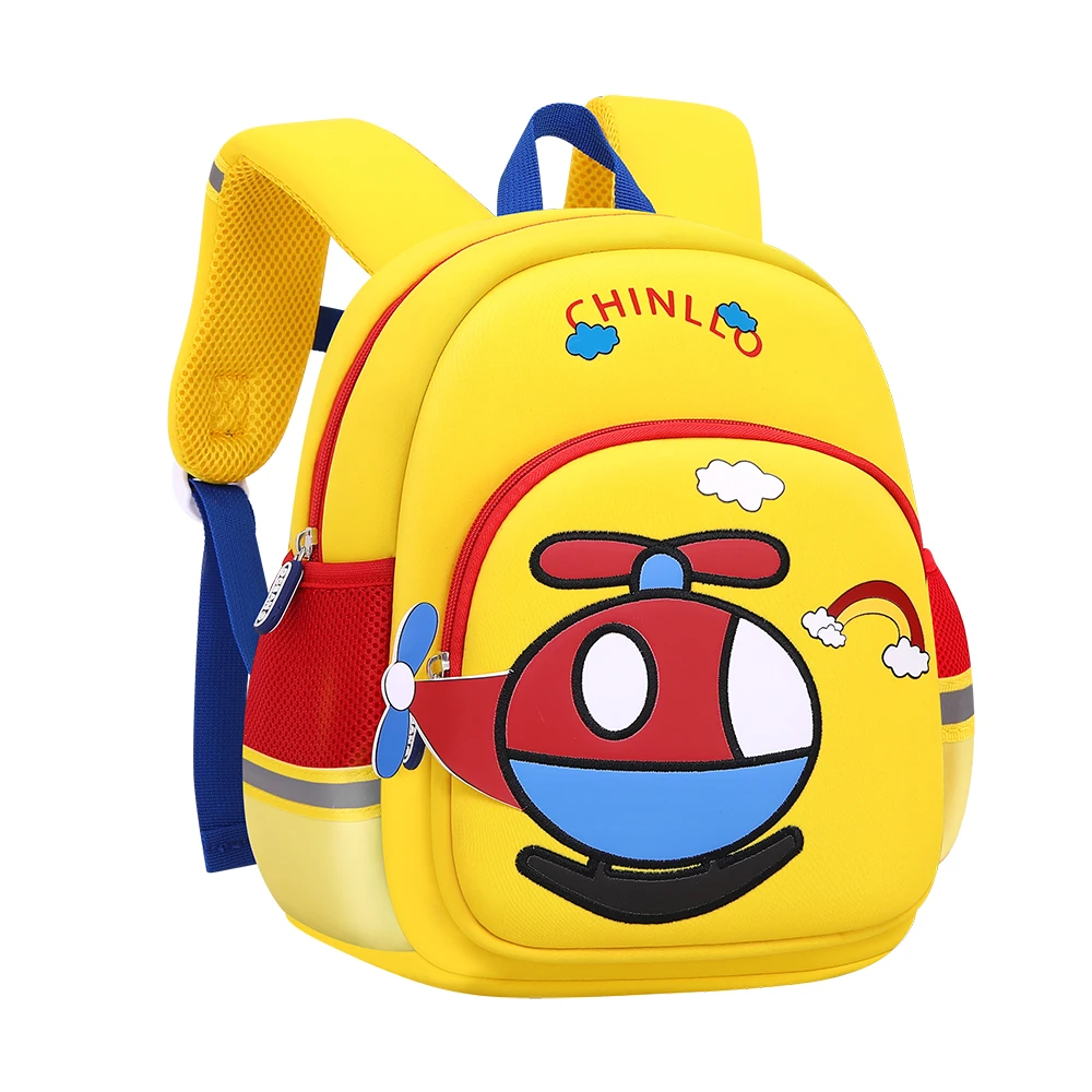 12inch Preschool Toddler Backpack Cute Cartoon Airplane Waterproof Light Backpack Neoprene Kids Schoolbag for Boys Girls 7058