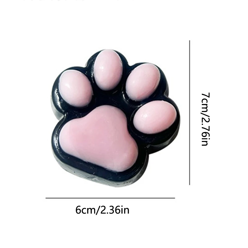 1*Cat Paw Mochi Taba Squishy Fidget Toy Cute Plush Cat Paw Silicone Slow Rebound Pinch Decompression Toy Stress Release Vent Toy