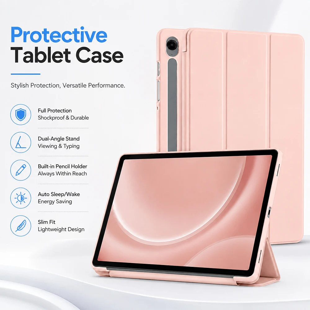 For Samsung Galaxy Tab S9 11 Inch Case 2023 SM-X710 X716B Trifold Stand S Pen Holder Auto Sleep Wake Shockproof Slim Smart Cover