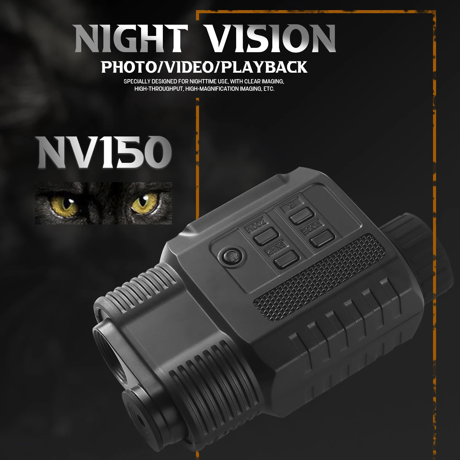 Night Vision Monocular Device HD Infrared LED Illuminator 850nm Hunting Telescope Outdoor Day Dual Use 100% Darkness 200m