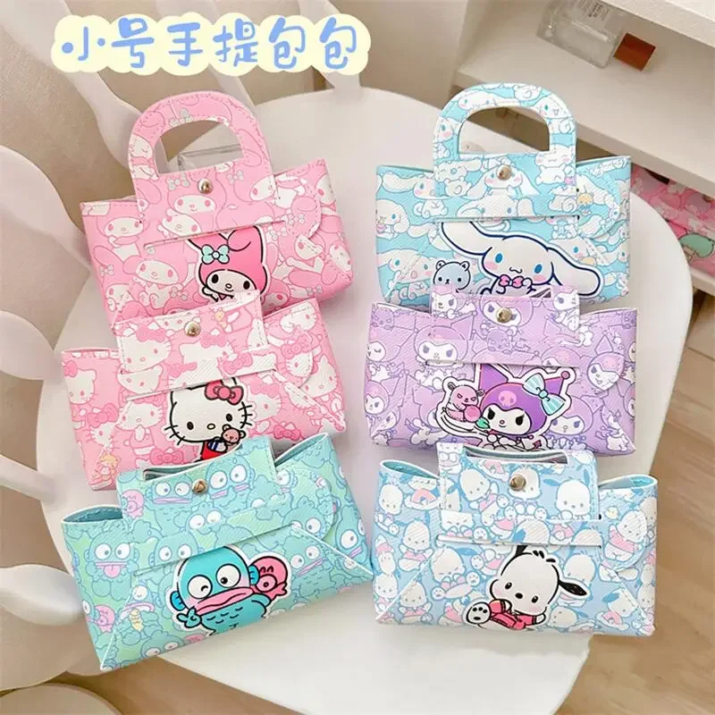 Sanrio Hello Kitty torebka Cute Cartoon Kuromi Cinnamoroll dziewczyna i dziecko odporna na zużycie wodoodporna przenośna portmonetka prezent świąteczny