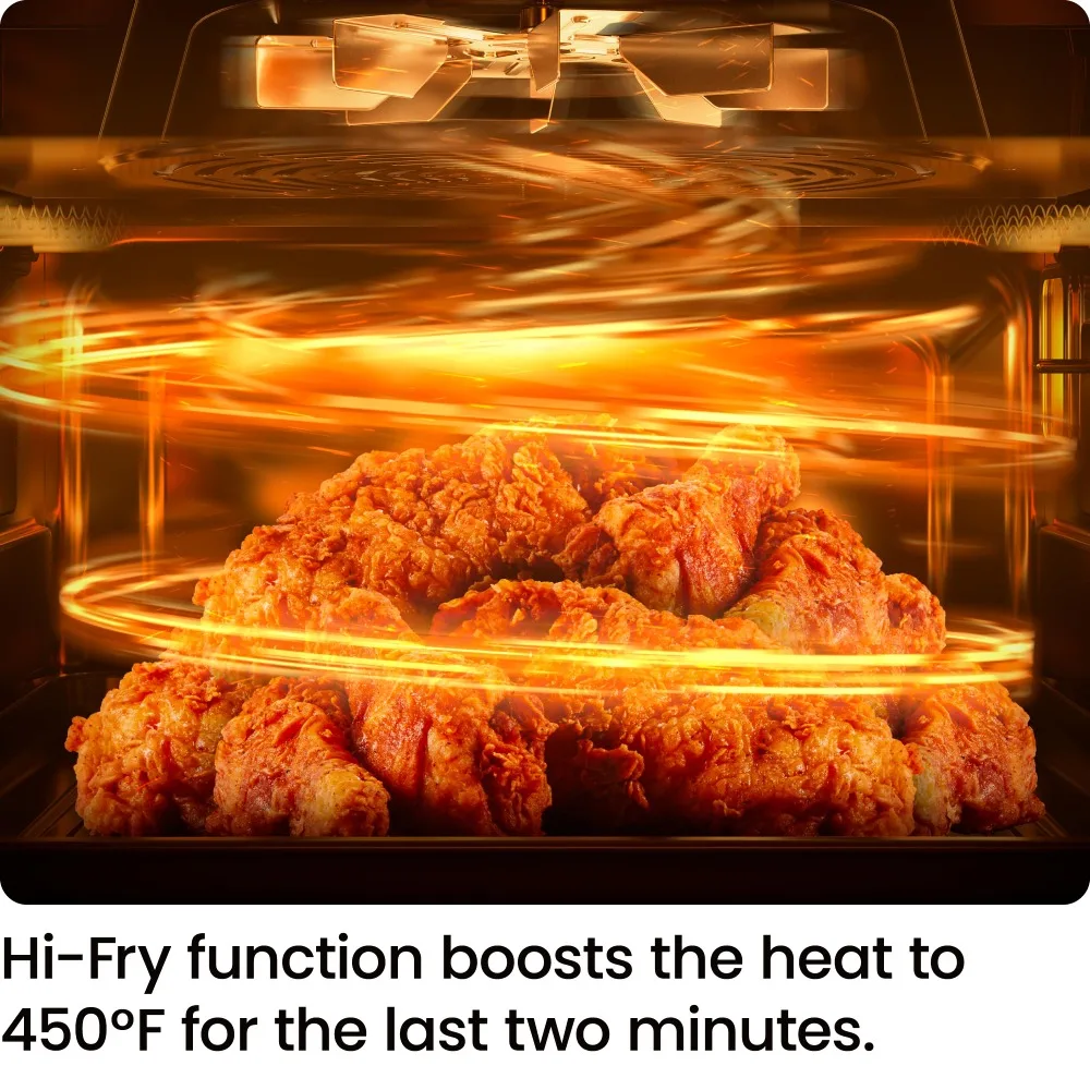 Friteuse à air compacte pour des repas rapides et faciles, caractéristiques de la technologie Hi-Rurry pour des repas extra croustillants, commandes tactiles avec 4 préréglages