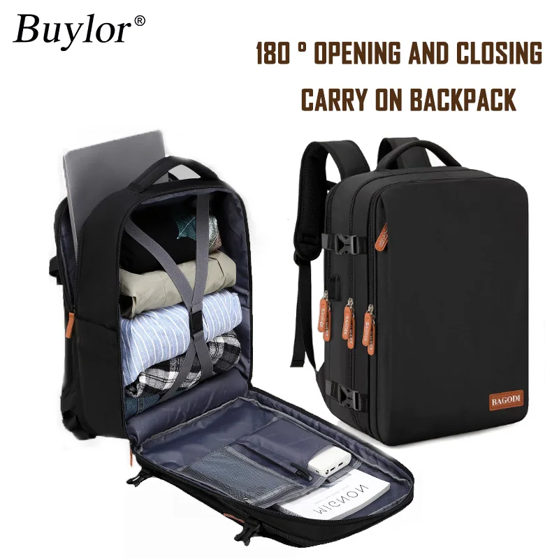 

Buylor Women Travel Minimalist Backpack Travel Backpack for Airplane Cabin Bag Waterproof Hand Luggage With USB Port Schoolbag