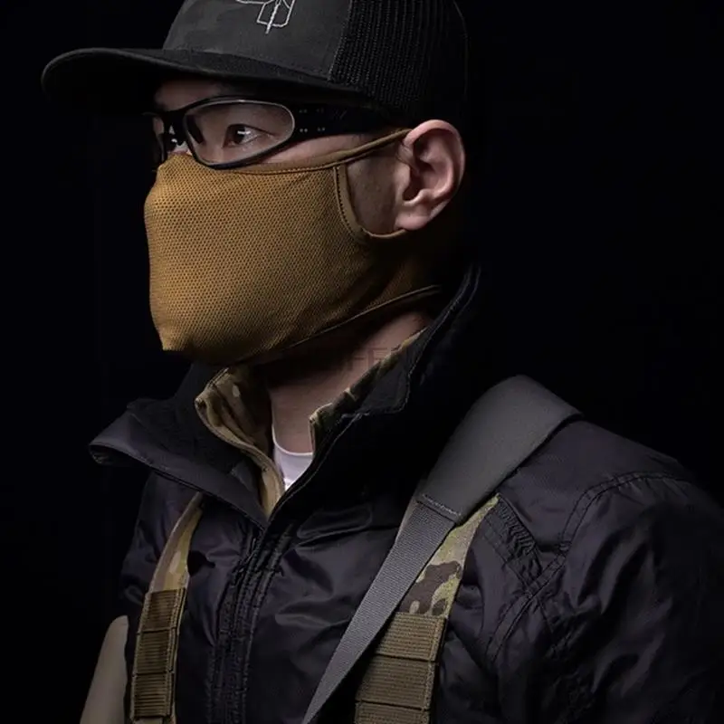 Shooting Mask Tactical Half Face Breathable Elastic Soft Mask Outdoor Balaclava Free Ears Mask Airsoft Hunting Protective Mask