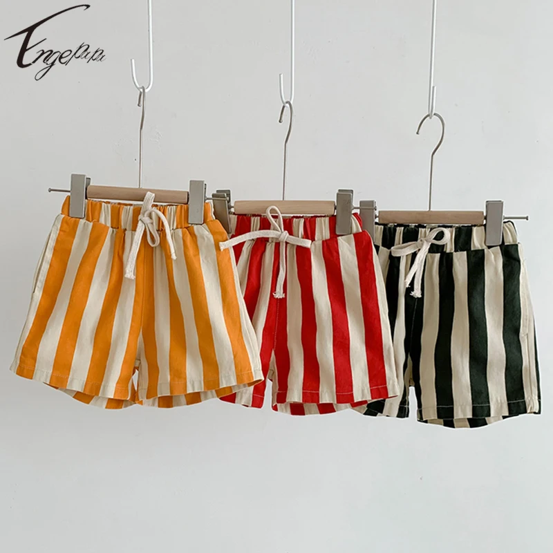 Children Baby Boys Girls Shorts Kids Striped Cotton Shorts Pants ChildrenBaby Casual Korean Style Pants Summer Boys Clothes