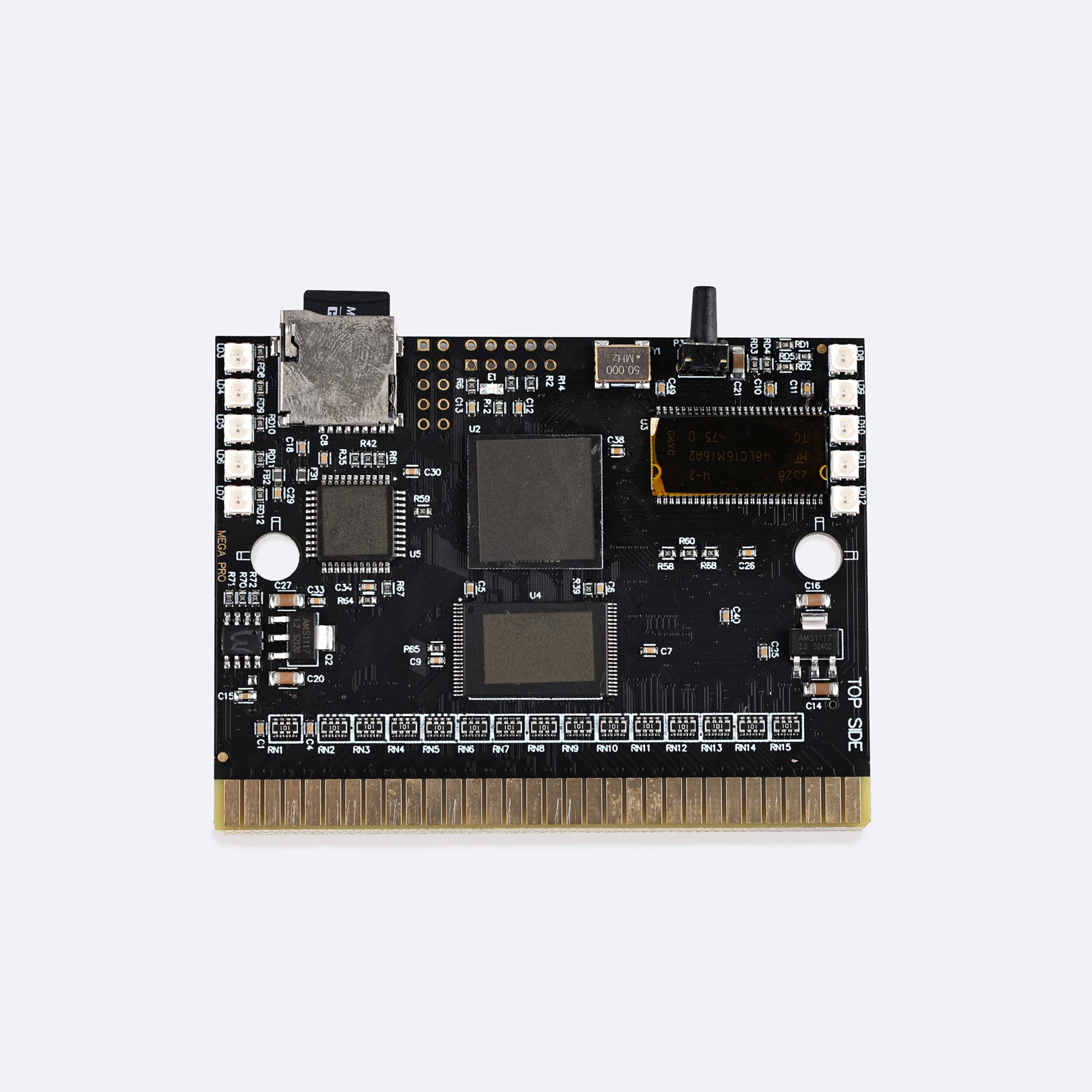 Mega X7 Ultra Game Cartridge With LED RGB for SEGA Genesis/Mega Drive (USA/Japan/Europe) With Instant Save,Manual Included