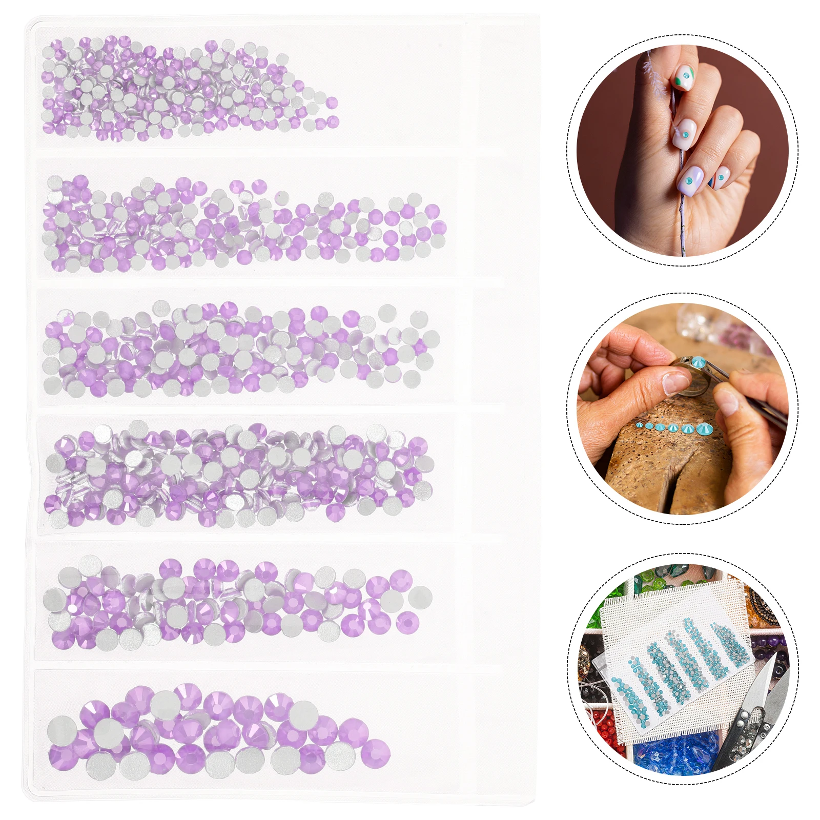 

820pcs Glass Multi Sizes Flat Back Gems For Diy Crafts Jewelry Decor Safe Shiny Rhinestones For Acrylic Nails Nail Art Charms