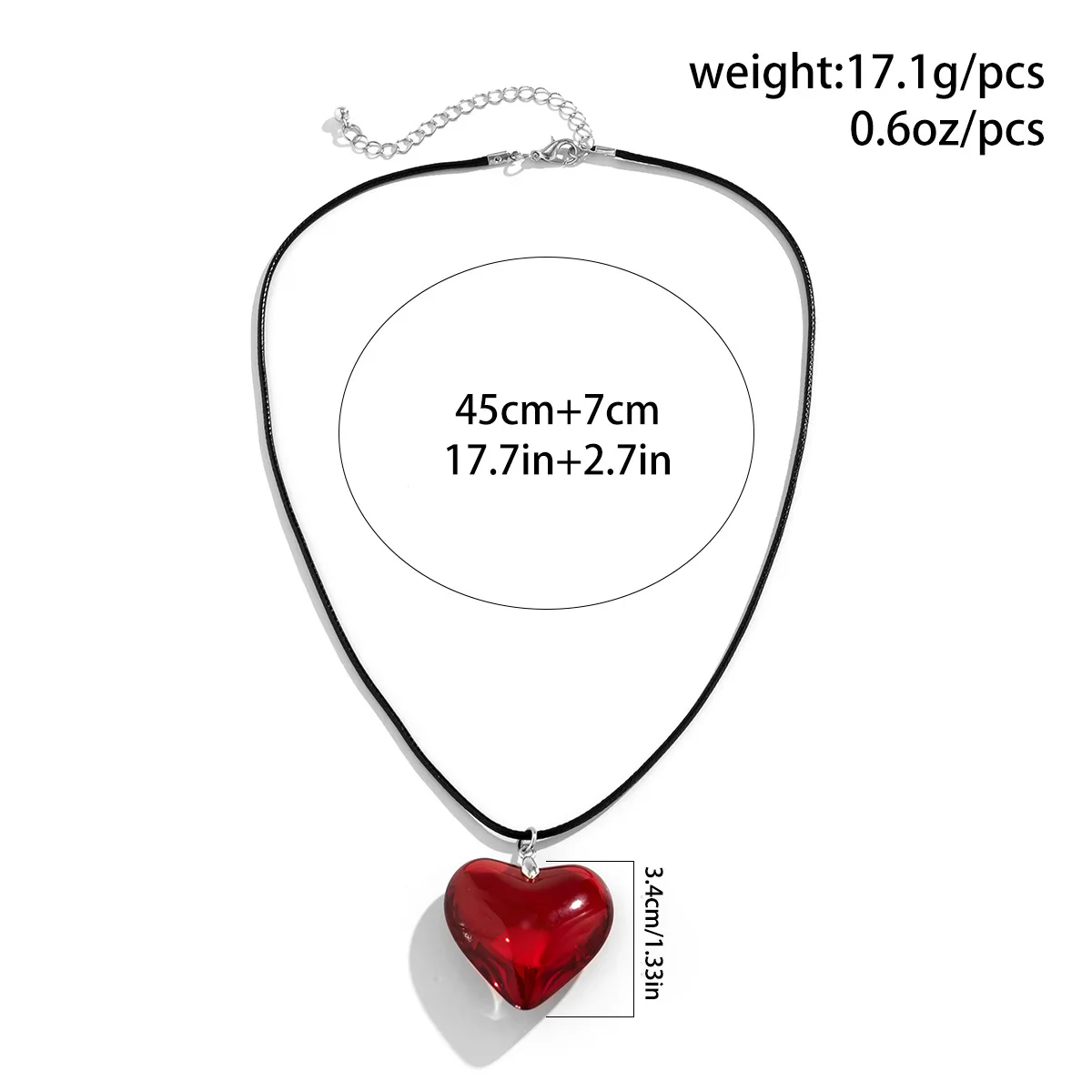 Summer New Gothic Pink Heart Pendant Resin Handmade Waterproof Rope Chain Sexy Clavicle Necklace Choker Women Fashion Jewelry