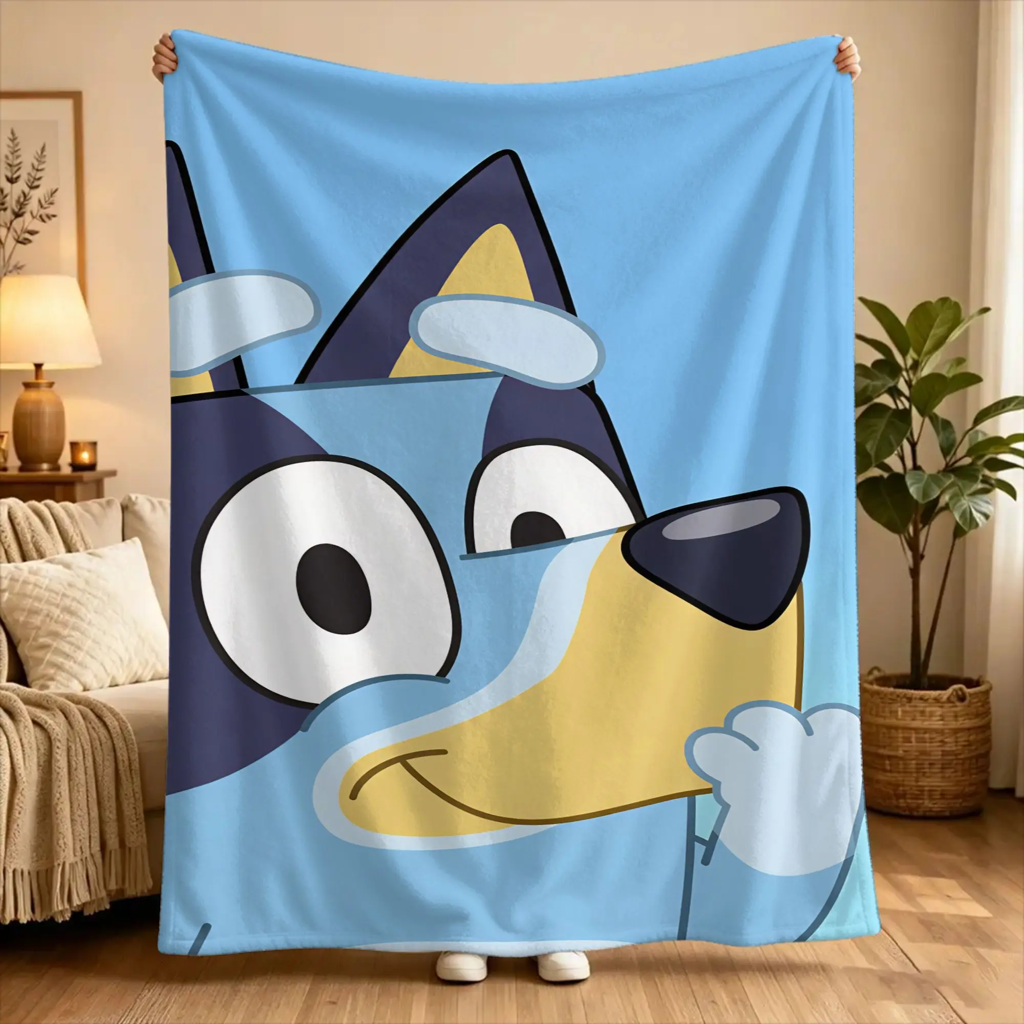 B-bluey Bingo Heeler Blanket Quality Soft Warm  Throw Blanket Winter Airplane Travel Couch Bed Aesthetic Bedspread