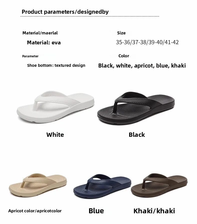 Weichsohlige Rutschfeste Casual Flip-Flops, Modische Paar-Sandalen, Vielseitige Sommer-Strand- und Badezimmer-Hausschuhe – Detail 2