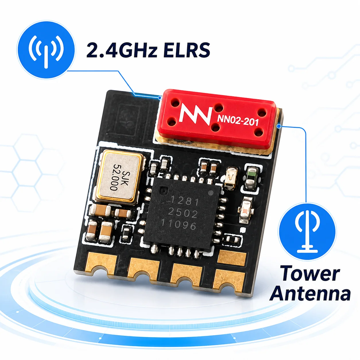 BETAFPV ELRS Lite 2.4GHz Receiver Flat Antenna V1.2 0.46g ExpressLRS CRSF Nano RX for Tiny Whoop FPV Racing Micro Drone RC Parts