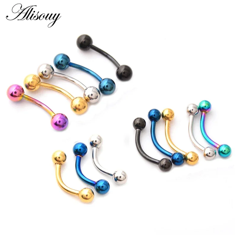 1 قطعة هيئة ثقب المجوهرات حدوة الحصان الحاجز ثقب الأنف الشفاه الدائري الأذن الحاجب ثقب منحني الحديد بيجو Earlets