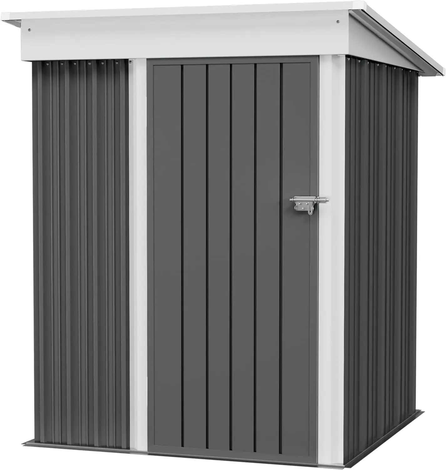 Storage Shed Waterproof Metal Garden w/ Lockable Door Utility Tool Shed Outdoor Storage for Backyard, Patio (5 x 3 FT), Grey