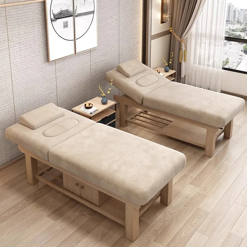 Nordic Wood Massage Beds Modern Simple Placement Physiotherapy Massage Tables Therapy Beauty Salon Furniture Cama Masaje FYMB