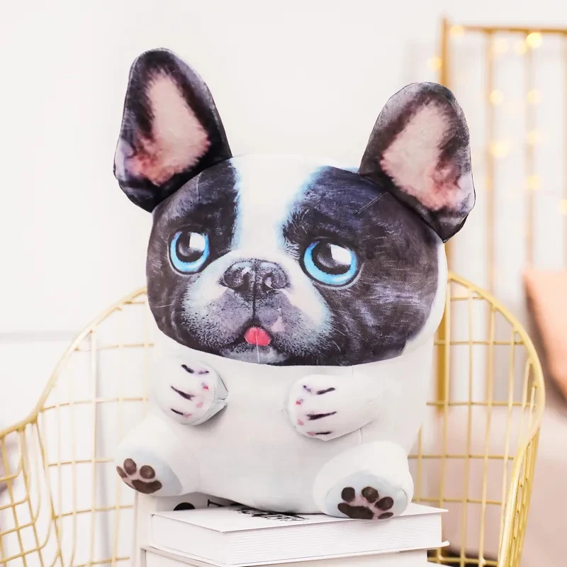 1pc 3D Simulation Cuddly French Bulldog Plush Toys Stuffed Animal Plush Dog Doll Pillow Soft Peluche Kids Girls Gift