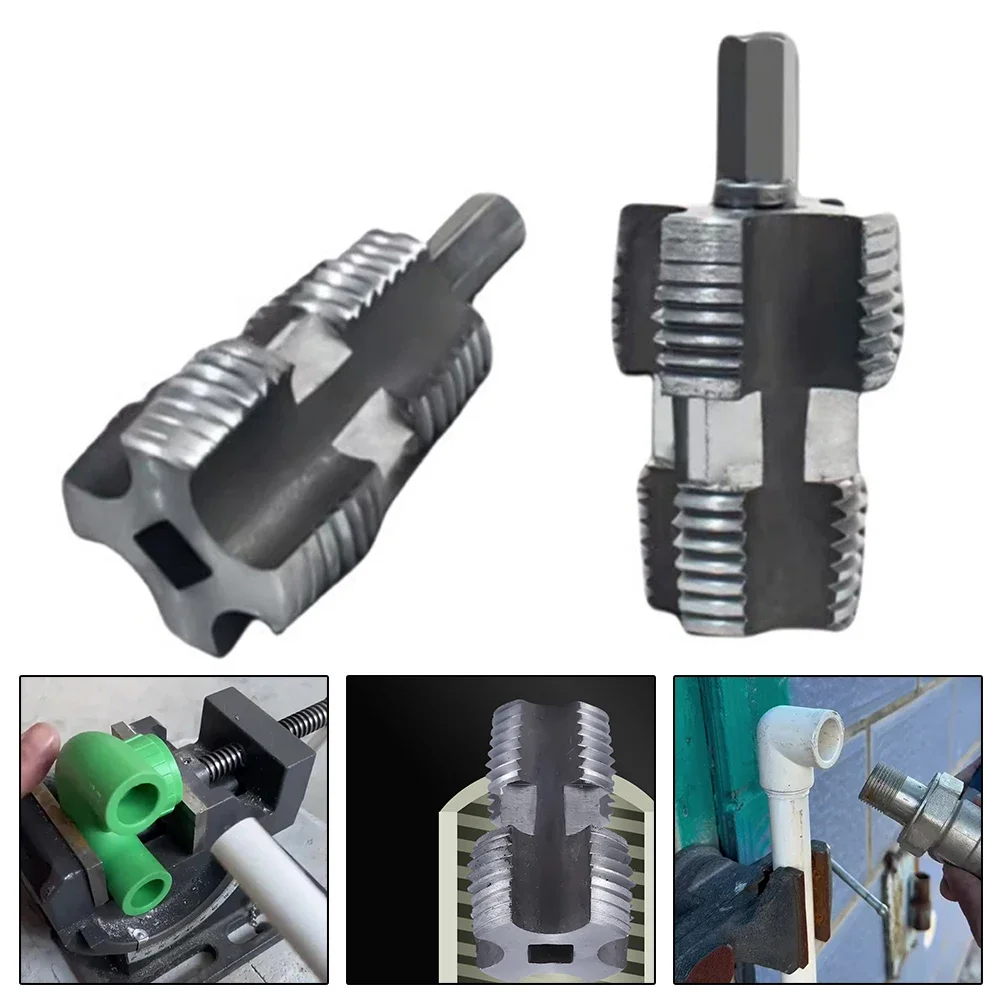 

PPR Water Pipe Internal Thread Opener Electric Drill Pipe Threader Plumbing Tool Hexagonal Drill Bit Water Pipe Tapping Tool