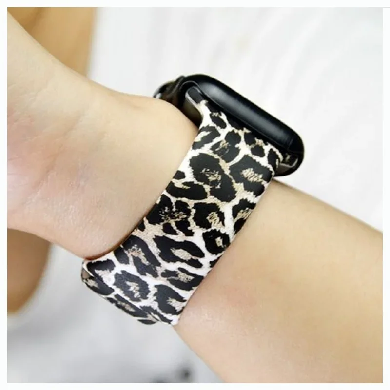 leopard strap for Apple watch band 44mm 45mm 49mm 40mm 45 Silicone bracelet belt iwatch series Ultra 8 7 6 SE 5 4 3 accessories