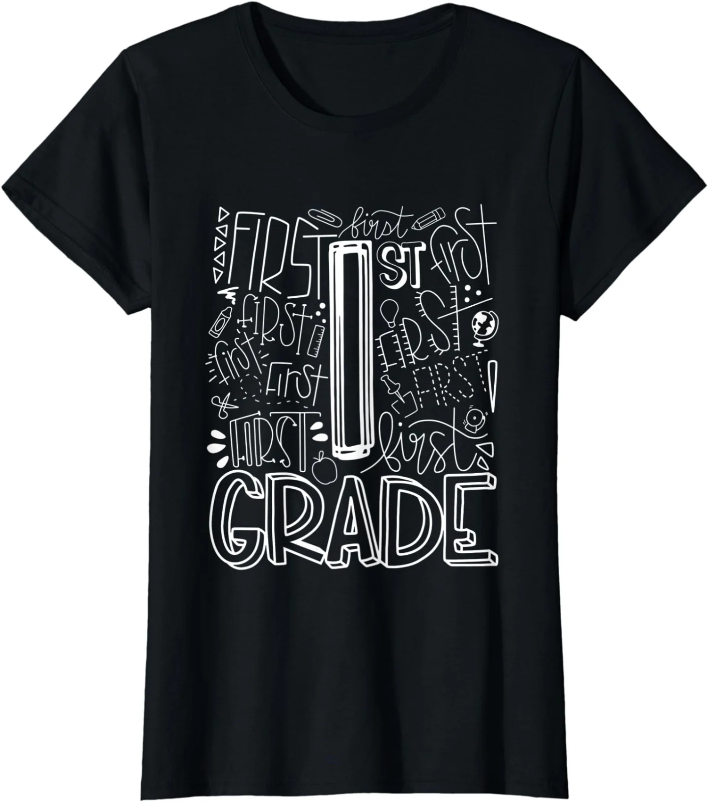 Back To School 1st First Grade Typography Cool Gift Women T-Shirt