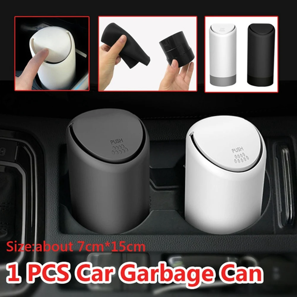 Multifuction Auto Car Trash Can Silicone Garbage Dust Case Holder Rubbish Bin Organizer Storage Box Accessories, Black