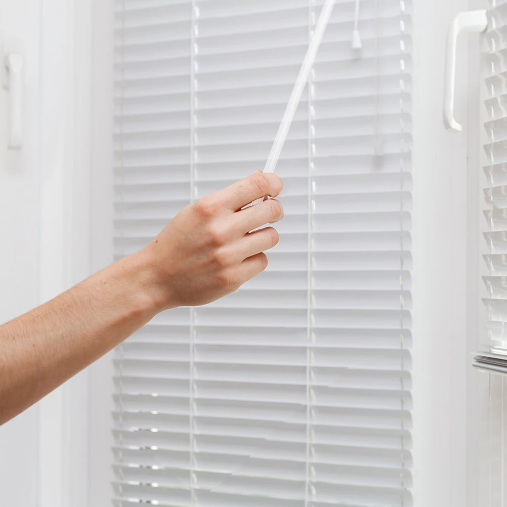 

2Pcs Transparent Acrylic Curtain Pull Rod Drapery Wand for Effortless Blind Opening Replacement Blind Tilt Wand with Hook