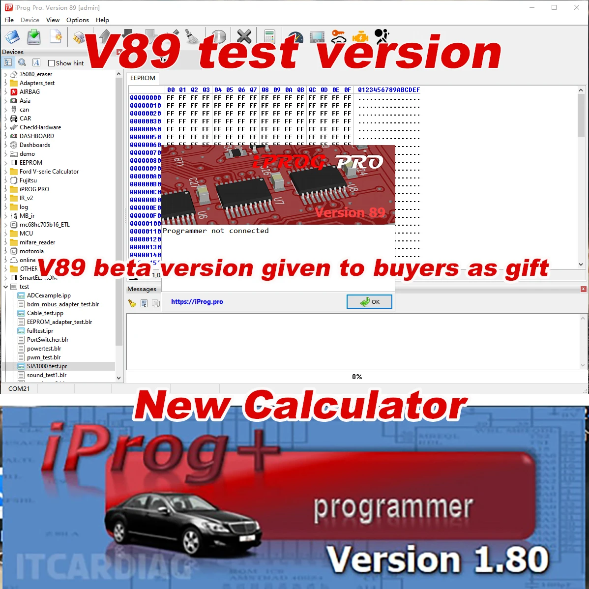 IPROG V87 Gift IPROG Pro V89 Test Full Adapters for Eeprom IMMO/KM/Radio/Airbag Reset Dashboard IPROG+ ECU Key Programmer Tool