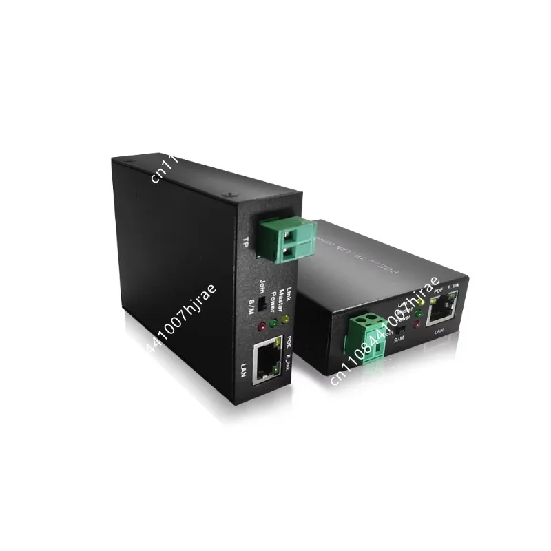 100M Ethernet PoE Repeater 2-Wire Twisted Pair PoE Extender Converter 48VDC for IP Camera CE FCC RoHS Certified Equipment
