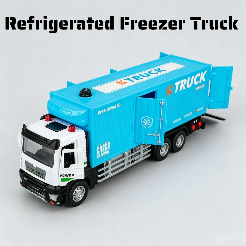 

1:32 Alloy Refrigerated Freezer Truck Model Car Toy Exquisite Interior Transport Vehicle Miniature Models Birthday Presents
