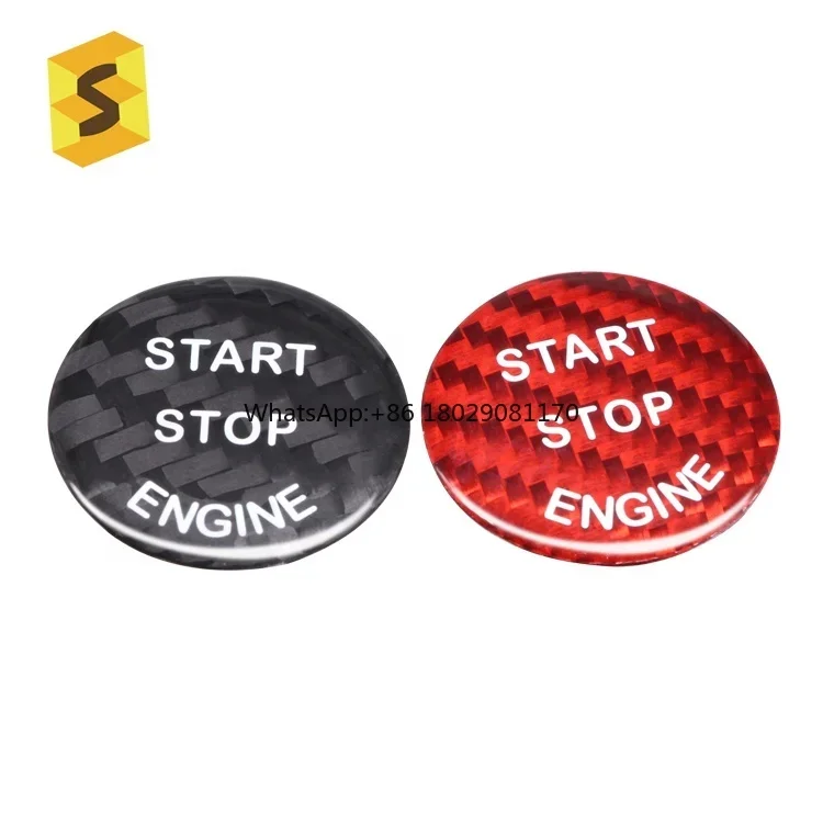 Car Interior Accsori Start Stop Engine Button For BMW Carbon Fiber Parts