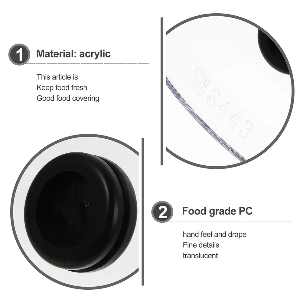 

2pcs Smoky Food Covers Transparent Protection Lids Heat Resistant Kitchenware Dessert Snack Protector Tents For Home