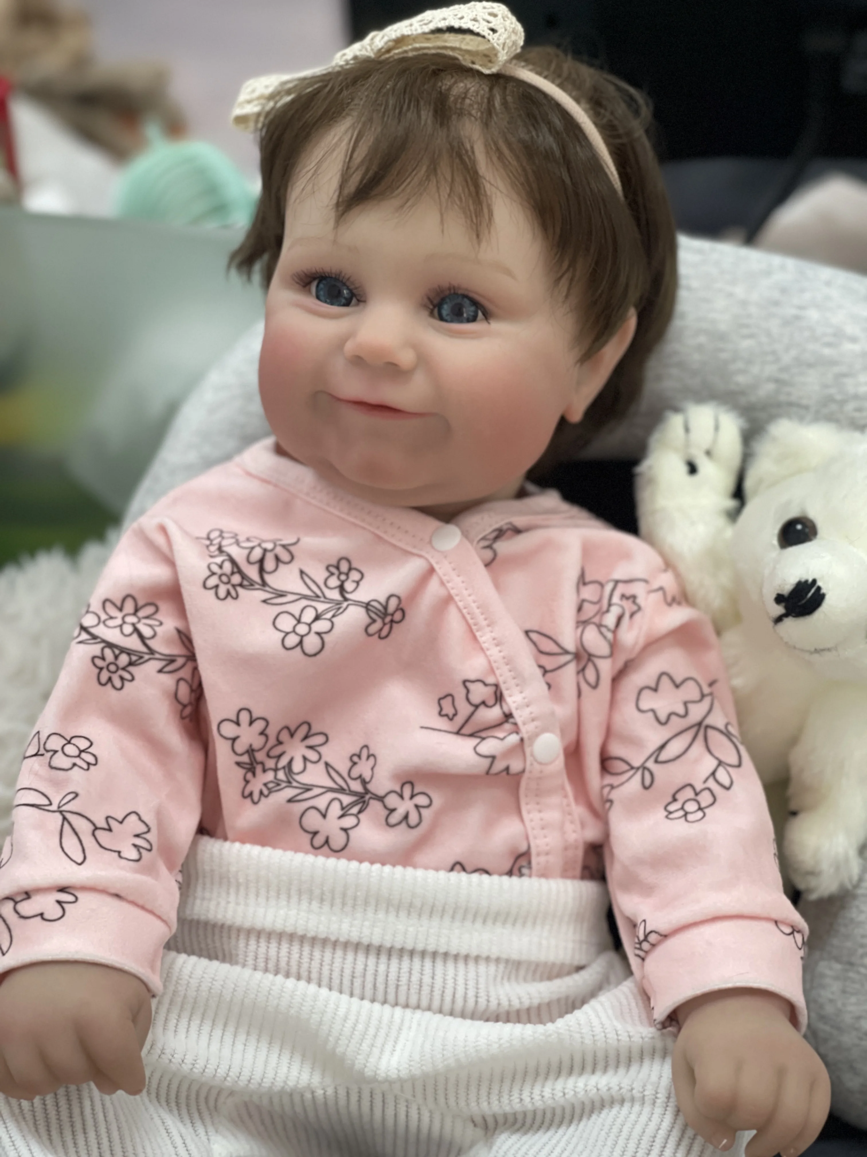 48CM Maddie Cloth Body/Full Vinyl Body Already Finished Paint Lifelike Reborn Doll With Visible Veins Hand Rooted Hair