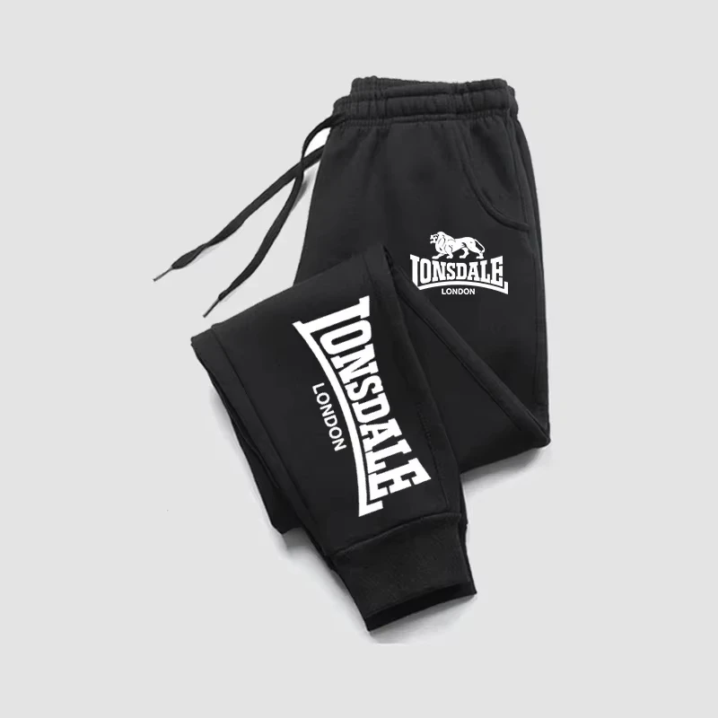 British Lonsdale Men's Loose Fit Printed Jogging Pants Workout Street Style Sport Pants
