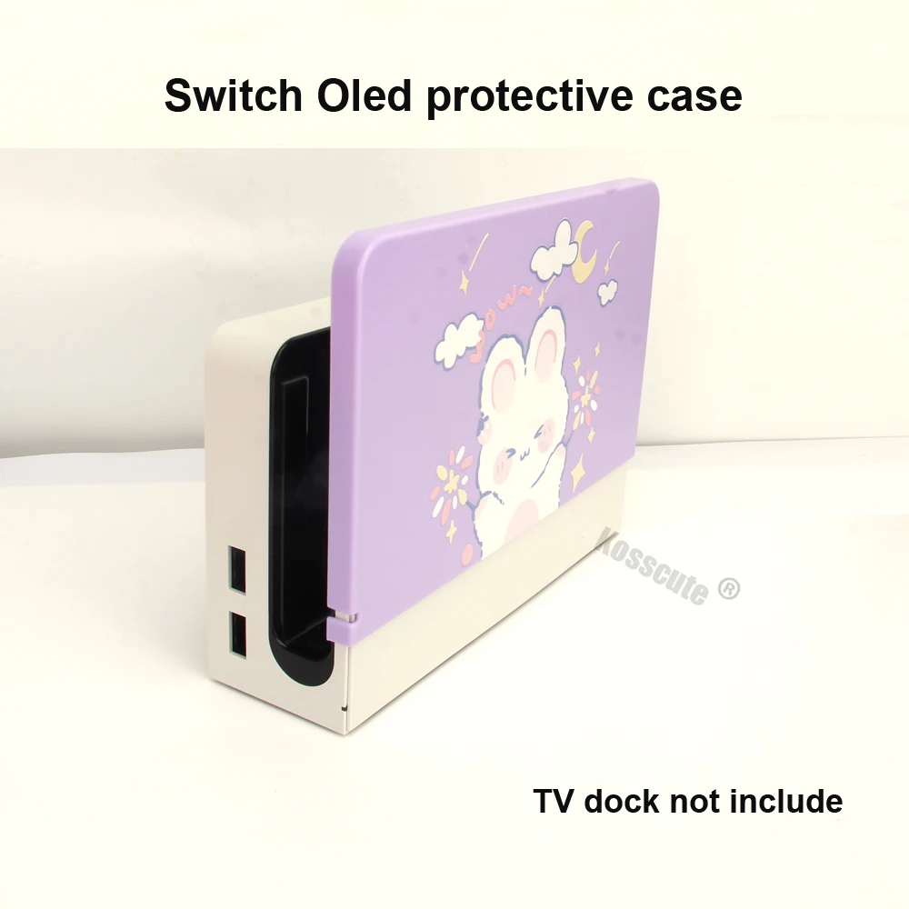 Cute Cartoon TPU Soft Protective Case Shell For Nintendo Switch OLED Game Console Purple Cover Shell For Nintend Switch OLED