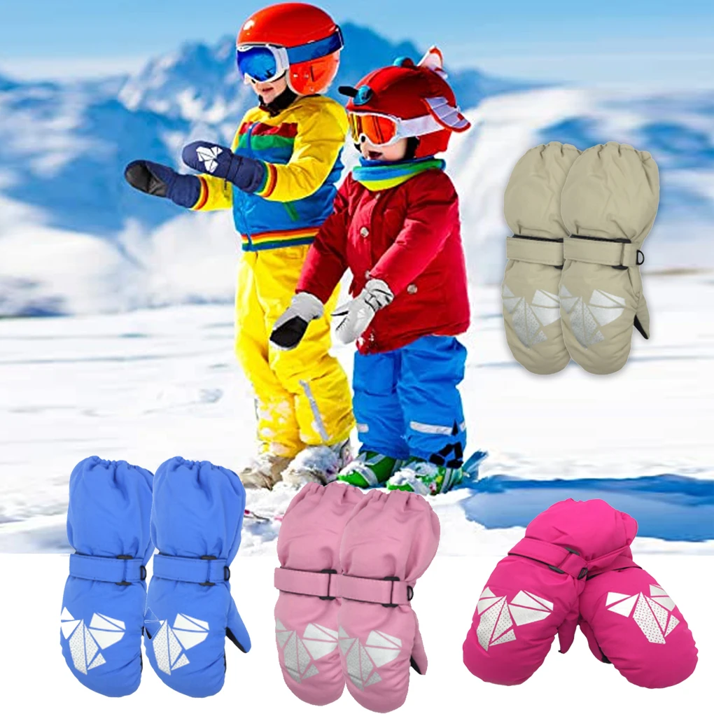 Mitaines de sport imperméables pour enfants, équipement chaud, design élastique, activités de plein air, bleu, cadeaux pour enfants, hiver, 1 paire