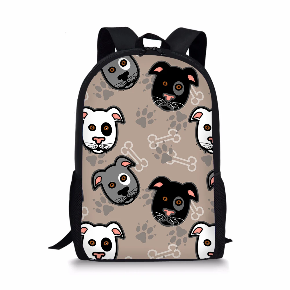 Cute Boxer Dog Print Bookbag, Designer Kids Backpack, Saco de Escola Infantil para Meninas e Meninos Adolescentes, Sacos de Livro Estudante, Mochila