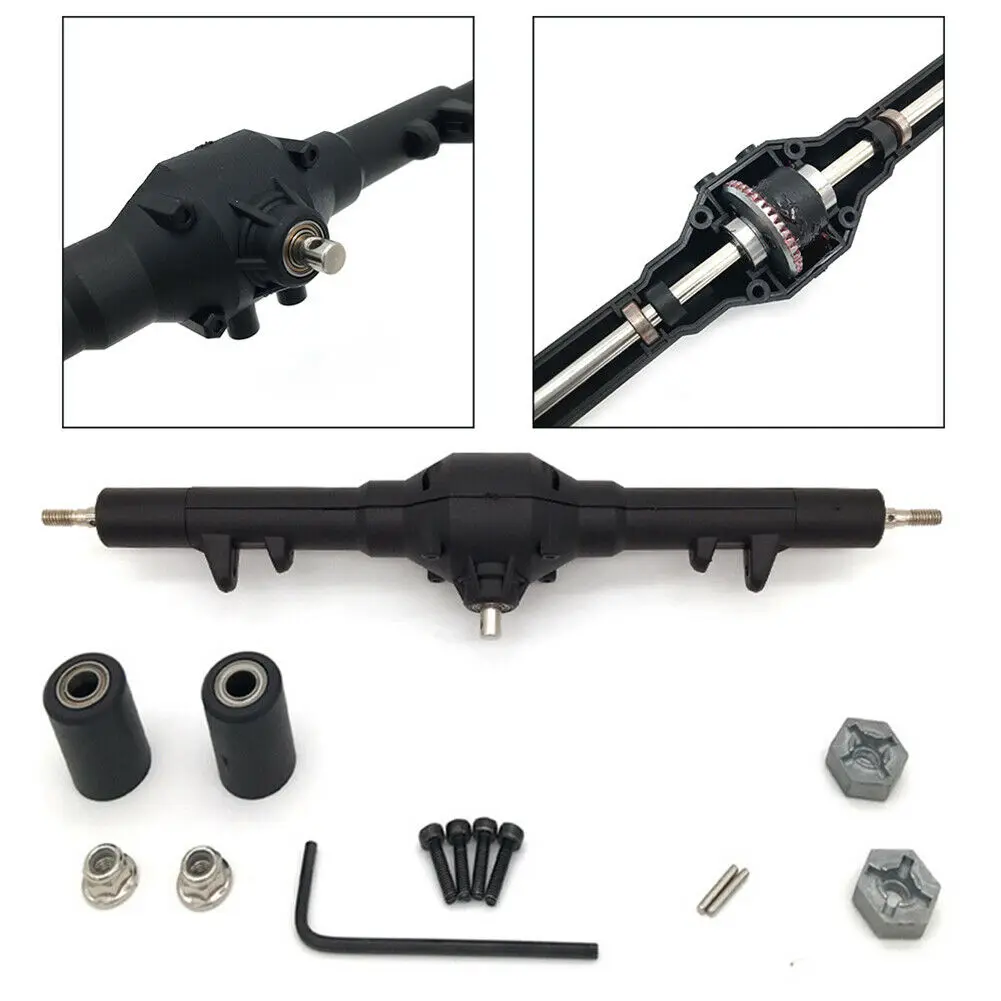 Metalowy mechanizm różnicowy tylnego napędu z przekładnią falową, część zamienna do tuningu dla Wltoys 12428 12423 1/12 RC Rock Crawler