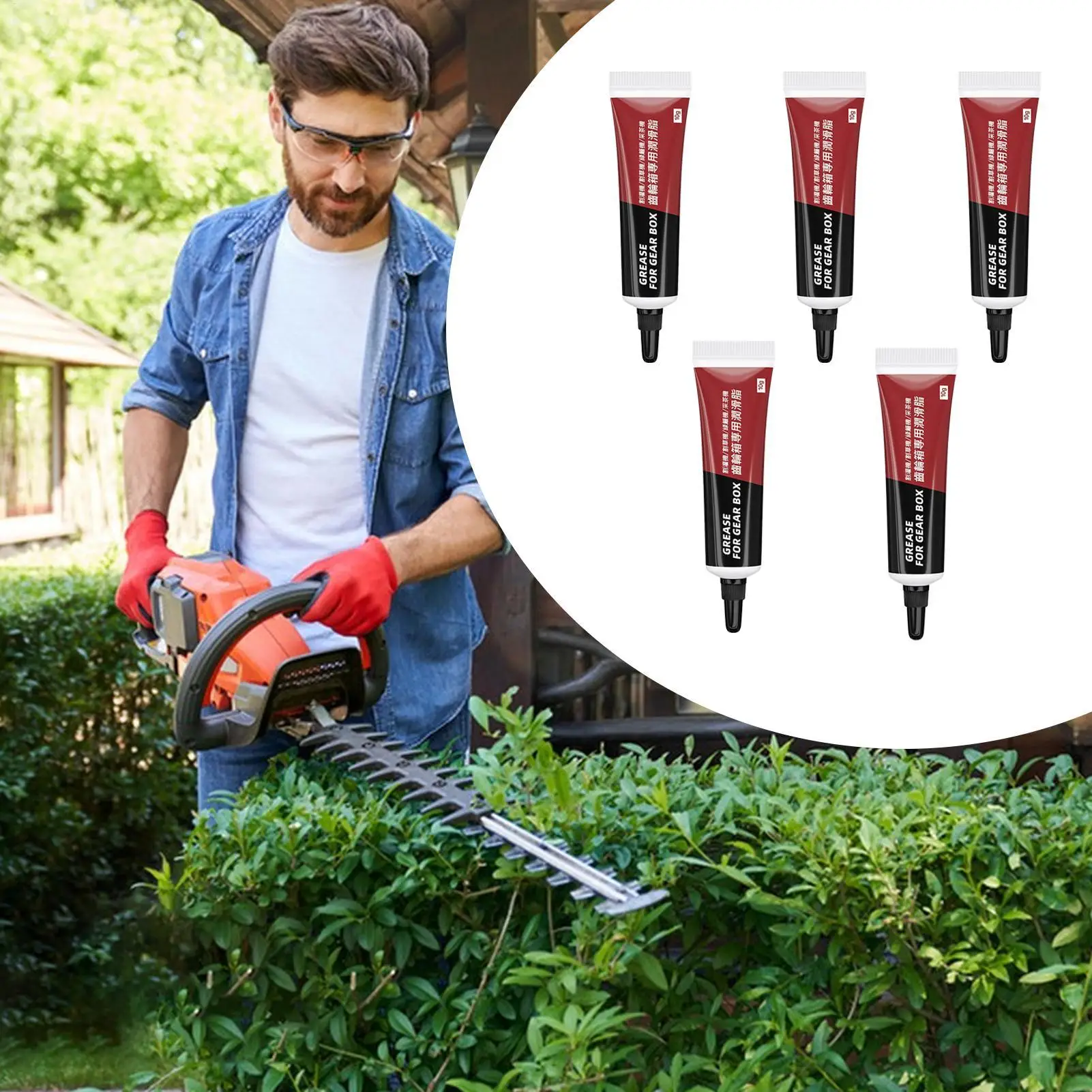 5Pcs Lawn Mower Grease Gear Grease Multi-Function Lubricant Refueling Nozzle Thread Design For Hedge Trimmers
